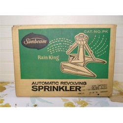 Vtg Sunbeam Rain King Lawn Yard Sprinkler Automatic Revolving Sunron New NOS Box