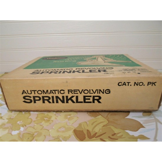 Vtg Sunbeam Rain King Lawn Yard Sprinkler Automatic Revolving Sunron New NOS Box