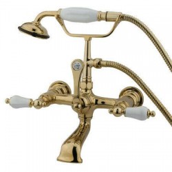 Kingston Brass Wall Mount Clawfoot Tub Filler With Hand Shower CC553T2