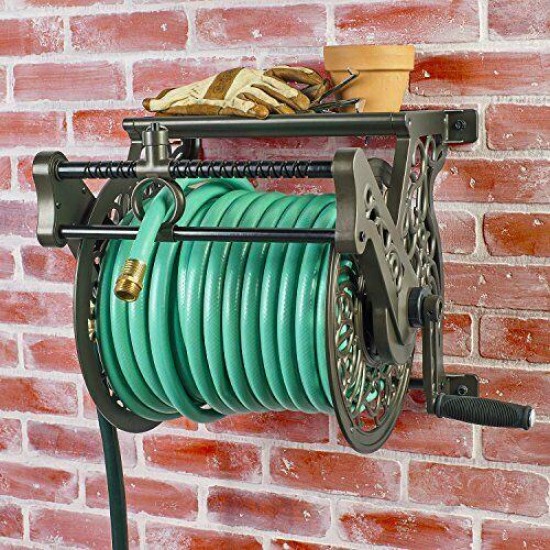 Liberty Garden 707 Decorative Wall Mount Garden Guide Hose Reel, Hose Guide