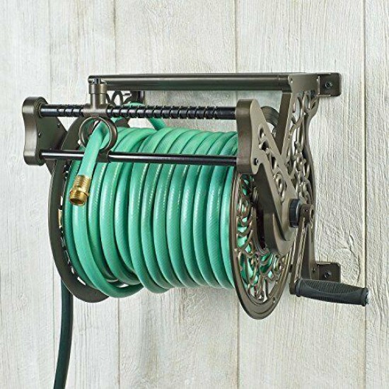 Liberty Garden 707 Decorative Wall Mount Garden Guide Hose Reel, Hose Guide