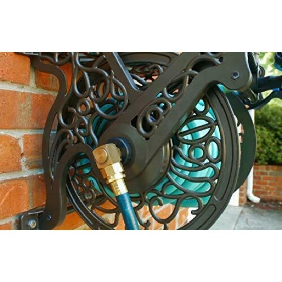 Liberty Garden 707 Decorative Wall Mount Garden Guide Hose Reel, Hose Guide