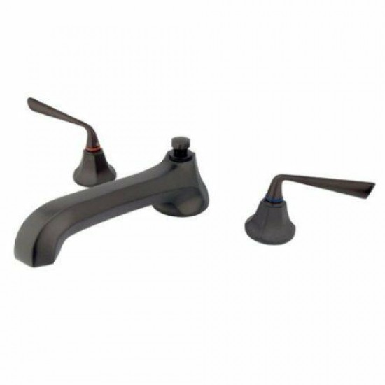 Oil Rubbed Bronze Kingston Brass Silver Sage Two Handle Roman Tub Filler KS4305ZL