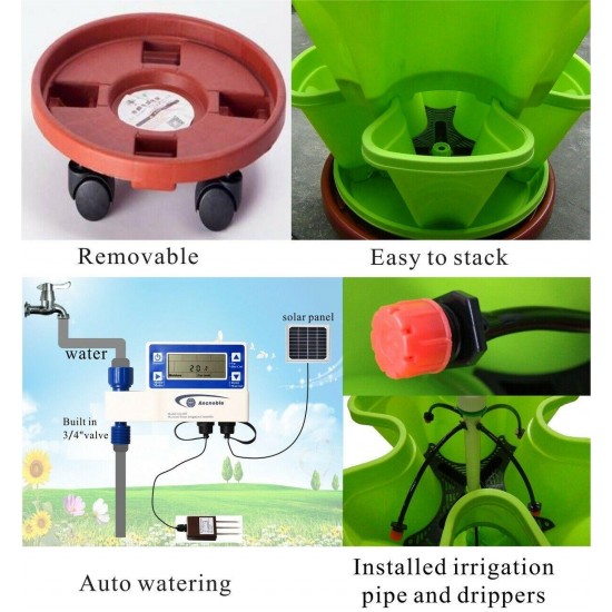 7 Pots Auto Planting System moisture sensor based irrigation solar powered