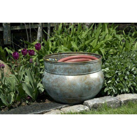 448B Sonoma Hose Pot, Holds Up To 150-Feet of Hose, Brass brass