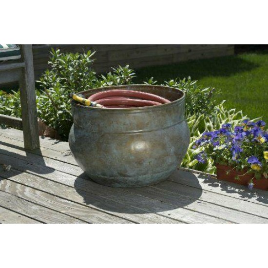 448B Sonoma Hose Pot, Holds Up To 150-Feet of Hose, Brass brass