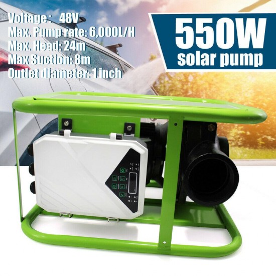 USA 550W Solar DC Pressure Pump Surface Water Transfer Off Grid High Pressure US