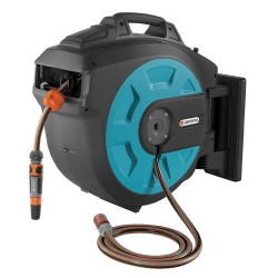 Gardena Comfort 115 Foot Wall Mounted Retractable Swivel Garden Hose Reel Box