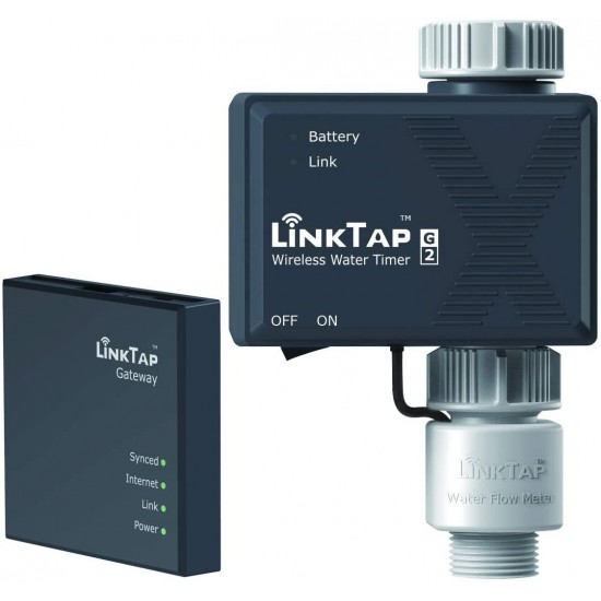 Linktap G2 Wireless Water Timer  Gateway  Flow Meter - Remote Hose Timer For L