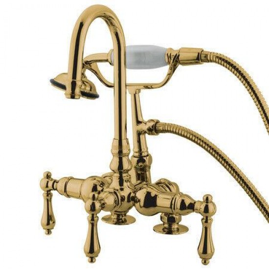 Kingston Brass CC13T2 Deck Mount Clawfoot Tub Filler With Hand Shower