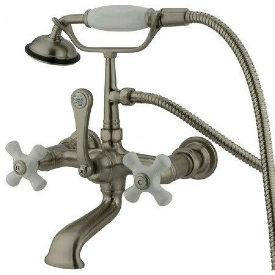 Kingston Brass Vintage Wall Mount Clawfoot Tub Filler With Hand Shower CC559T8