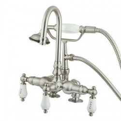 Kingston Brass Cc17t8 Deck Mount Clawfoot Tub Filler With Hand Shower