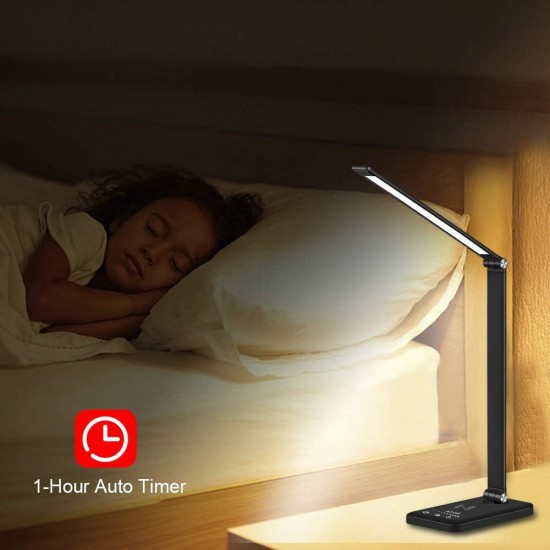 AFROG Multifunctional LED Desk Lamp with USB Charging Port, 5 Lighting Modes