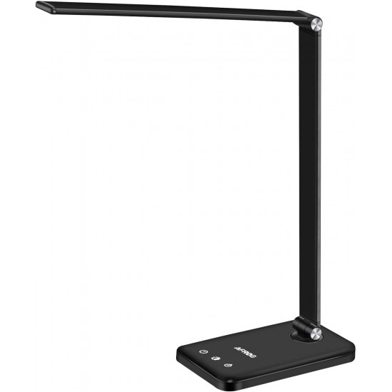 AFROG Multifunctional LED Desk Lamp with USB Charging Port, 5 Lighting Modes