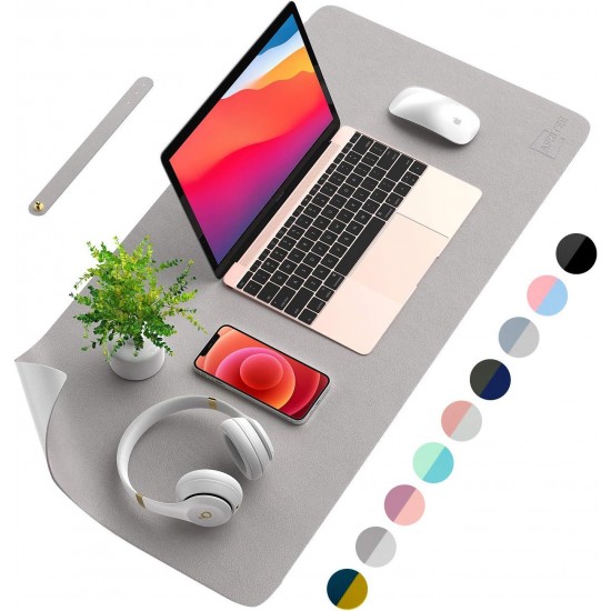 AFRITEE Desk Pad Protector Mat - Dual Side PU Leather Desk Mat Large Mouse Pad 