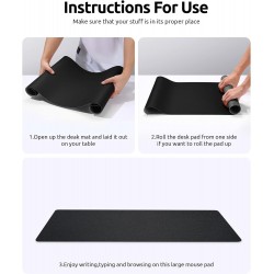 YSAGi Leather Desk Pad Protector, Office Desk Mat, Large Mouse Pad