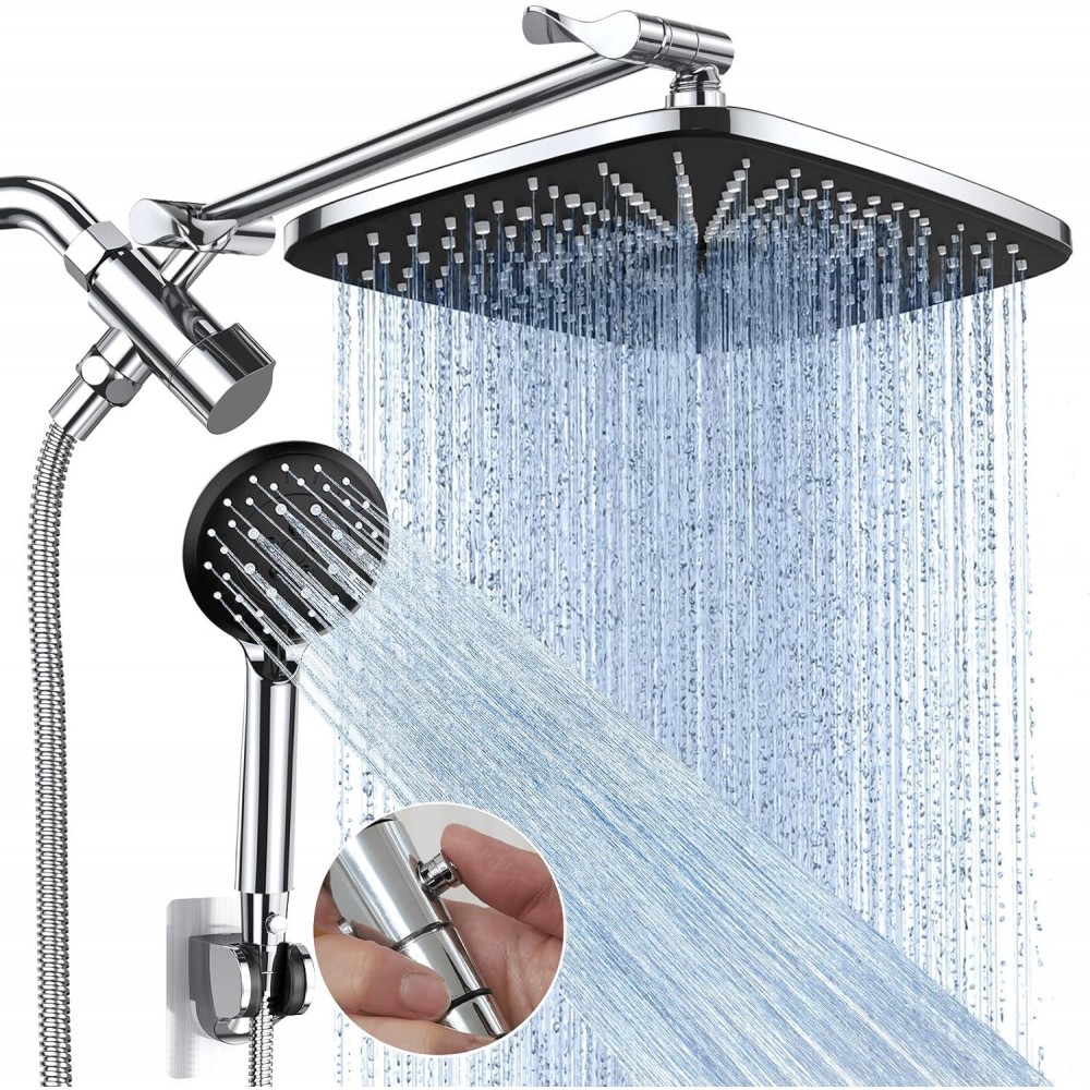 Veken 12 Inch High Pressure Rain Shower Head Combo with Extension ...