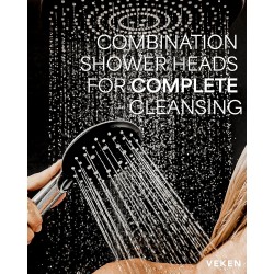 Veken 12 Inch High Pressure Rain Shower Head Combo with Extension Arm