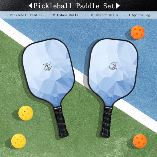 Pickleball Paddles Set of 2, 4 Pickleball, Portable Carry Bag