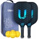 Uteeqe Pickleball Paddles Set of 2 - Graphite Surface with  4 Outdoor Balls & Bag