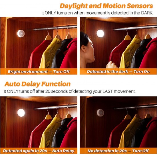 Motion Sensor Lights Indoor, For Under Cabinet, Hallway, Stairway