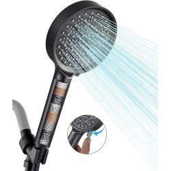 Cobbe Filtered Shower Head with Handheld, Water Softener Filters Beads
