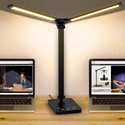 Adjustable Foldable Desk Lamp for Home Office - Double Swing Arm Bright
