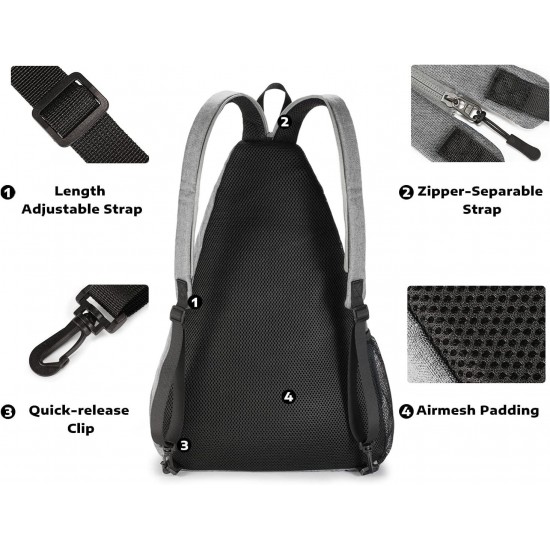 A11N Pickleball Bag, Reversible Crossbody Sling Bag/Backpack for Women Men