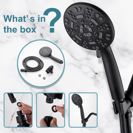 Cobbe Shower Head with handheld - Powerful Detachable Shower Head Set