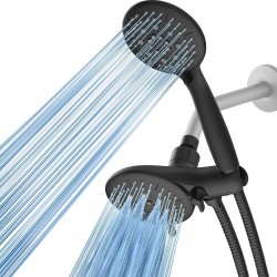 Cobbe 48-Setting High Pressure 3-Way Shower Head Combo -with Hose