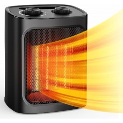 Rintuf Small Space Heater, 1500W Portable Electric Heater, Mini Ceramic Heater