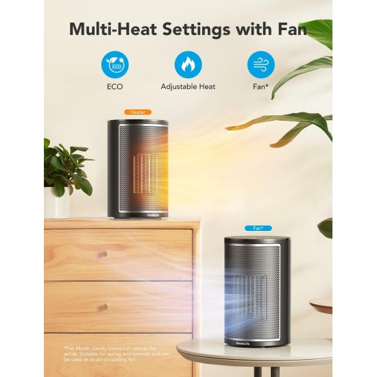 GoveeLife Smart Space Heater, With Thermostat, Wi-Fi App & Voice Remote Control