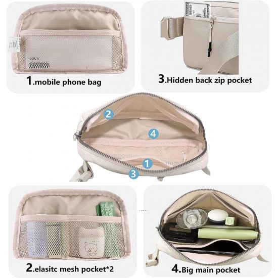 Fanny Belt Bag Waist Pack Crossbody Bags Bum Bag for Running Hiking Travel Workout Adjustable Strap for Women