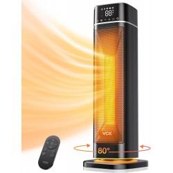 Quiet Heating Portable Electric Heater with Remote,Night Light,80° Oscillation,4 Modes