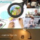 TOMSOO 5X Magnifying Glass with Light and Clamp, 5 Color Modes