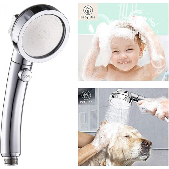 KAIYING Chrome High Pressure Handheld Shower Head with ON/OFF Pause