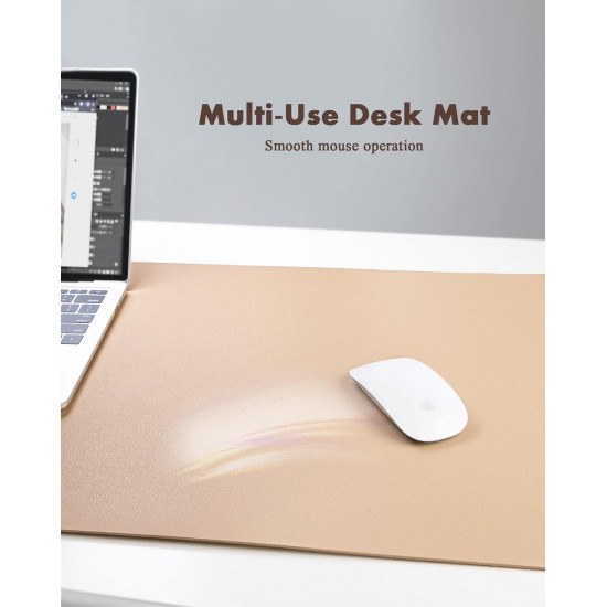 YSAGi Double-Sided Desk Pad, Leather Desk Mat, Eco Cork Desk Pad Protector,Desk Writing Pad for Office Work/Home