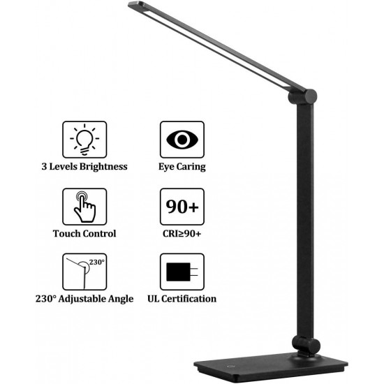 Dott Arts LED Desk Lamp, Touch Desk Lamps with 3 Levels Brightness