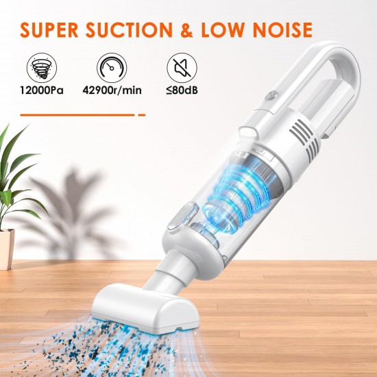 12000PA High Power Suction Mini Car Vacuum Cleaner with LED Light