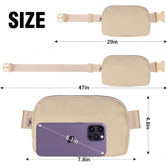 Seadamoo Mini Creamy Fanny Pack Crossbody Bags for Women and Men, Waterproof Belt Bag