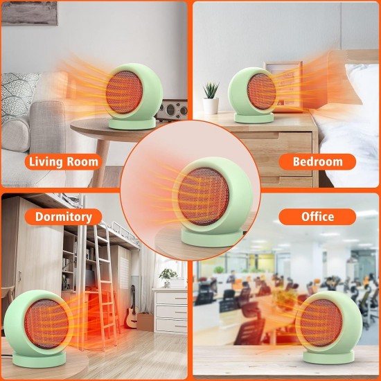 PTC Ceramic Electric Desktop Heater High Output Fan for Home Bedroom Office Desk Indoor Use