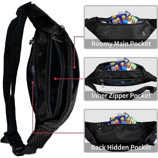 Fanny Pack for Men Women, Waterproof Sports Waist Bag Pack, Belt Bag for Travel Hiking Running