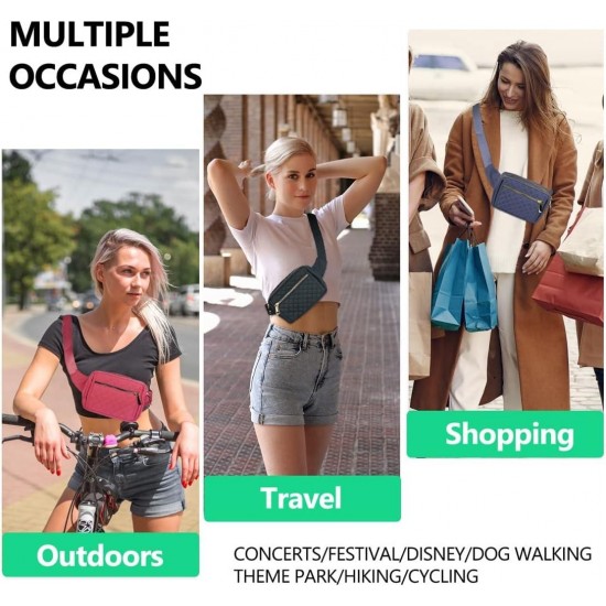 Fashionable Crossbody Belt Bags Waist Pack for Teen Girls,Bum Hip Bag for Travel Hiking Cycling Running