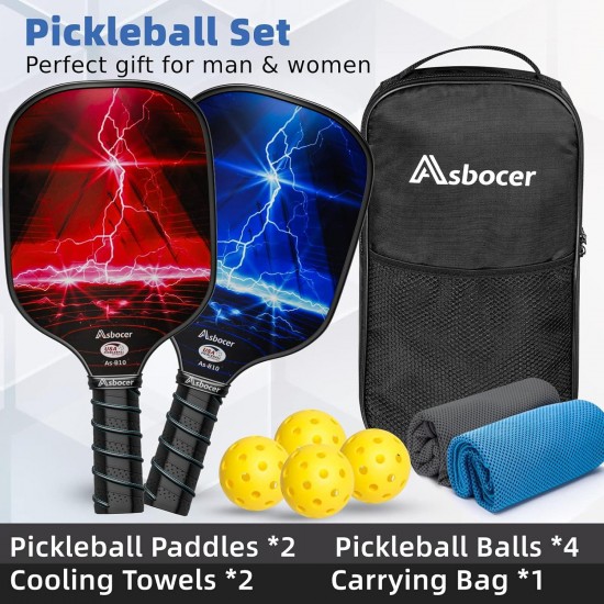 Asbocer Pickleball Paddles, Pickleball Paddles Set of 2