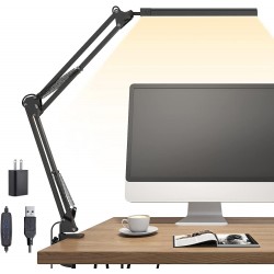 TROPICALTREE LED Desk Lamp, Swing arm Light with clamp