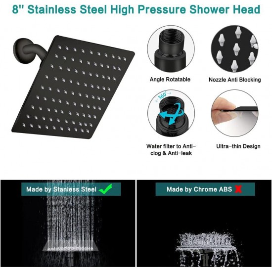 Shower Head, High Pressure Rainfall Shower Head/Handheld Shower Combo