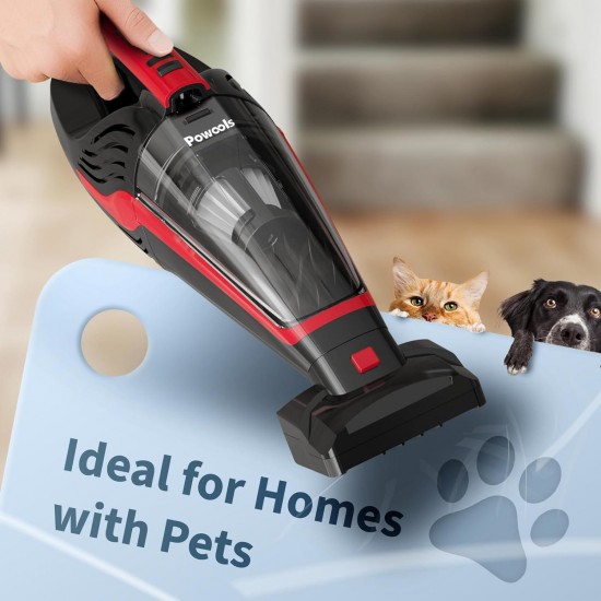 Powools Pet Hair Handheld Vacuum - Car Vacuum Cordless Rechargeable