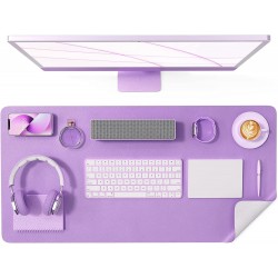 Crenovo Non Slip Suede Desk Mat On Top of Desk, Desk Pad, Mouse Pad, PU Leather Desk Pad Protector