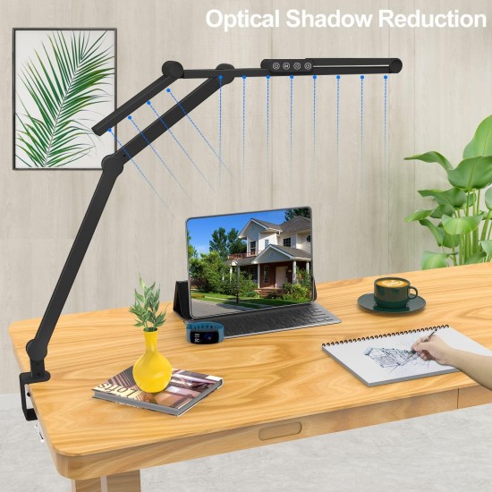 Micomlan Led Desk Lamp with Clamp, Architect Desk Lamp for Home Office