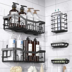 EUDELE Shower Caddy 5 Pack,Adhesive Shower Organizer for Bathroom Storage&Kitchen